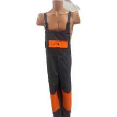 PANTALONI CU PIEPTAR TEX GRI CU PORTOCALIU 44