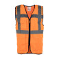 VESTA REFLECTORIZANTA CU BUZUNARE SI FERMOAR  MANAGER (PORTOCALIU)