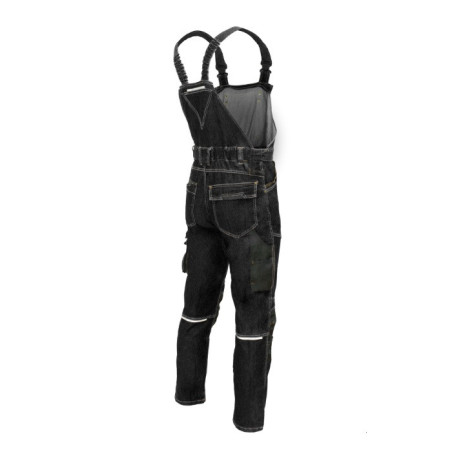 PANTALONI CU PIEPTAR NEGRU COLEMANN JEANS